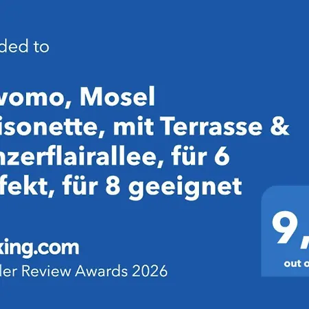 Fewomo, Mosel Maisonette, Mit Terrasse & Winzerflairallee, Fuer 6 Perfekt, Fuer 8 Geeignet 아파트 브라운버그