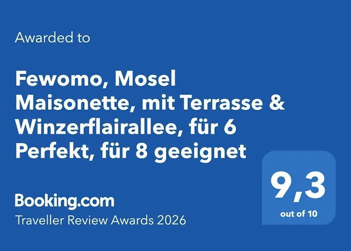 Fewomo, Mosel Maisonette, Mit Terrasse & Winzerflairallee, Fuer 6 Perfekt, Fuer 8 Geeignet 아파트 브라운버그